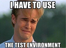 Problems using Test Environments for Enterprise Image